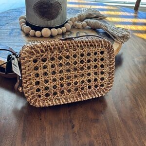 JCrew Rattan Basket Cross Body Purse